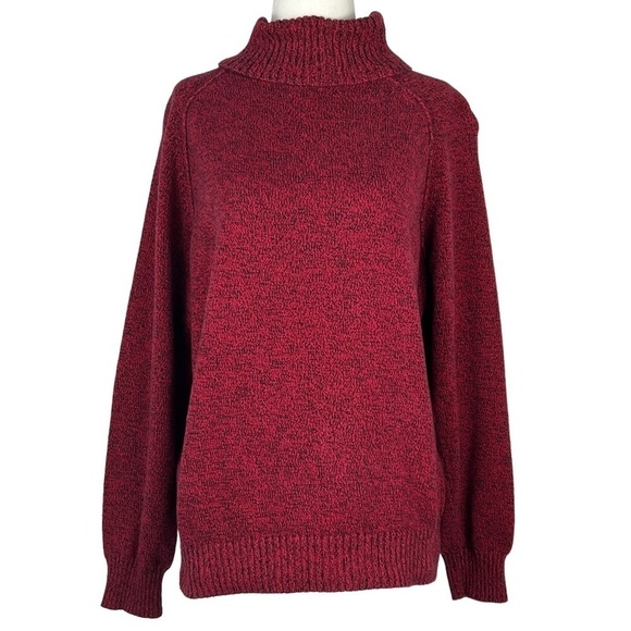 KAREN SCOTT WOMEN'S MARLED COTTON‎ TURTLENECK SWEATER - Picture 1 of 11